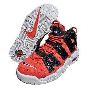 New Nike Air More Uptempo Red Black DV2205-600 Basketball Shoes 5.5Y Women's 7